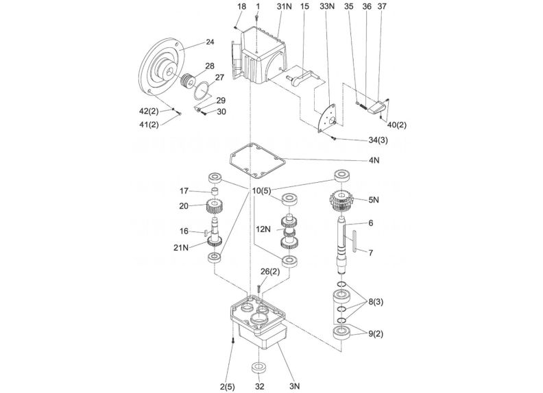HVBS-710G Gearbox Assembly 
