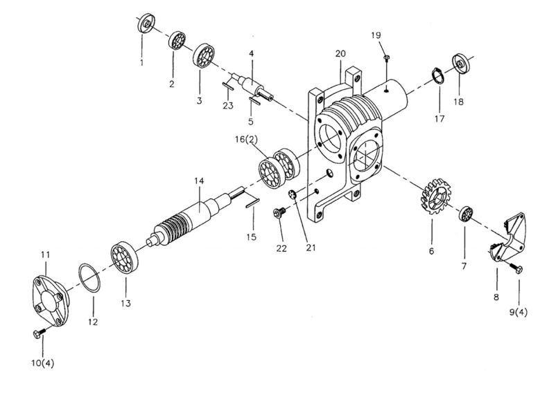 HBS-1018W Gear Speed Reducing Box Assembly