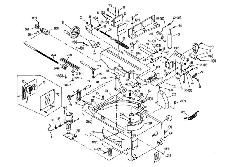 MBS-1014W-1 Base and Bed Assembly