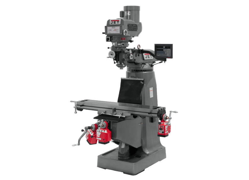 JTM-4VS Mill With 3-Axis Newall DP700 DRO (Knee) With X, Y and Z-Axis Powerfeeds