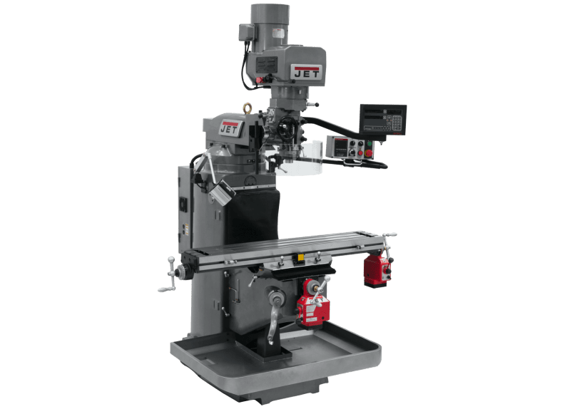 JTM-949EVS Mill With 3-Axis Newall DP700 DRO (Knee) With X and Y-Axis Powerfeeds