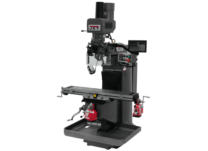JTM-949EVS Mill With 3-Axis Newall DP700 DRO (Quill) With X and Y-Axis Powerfeeds and Air Powered Draw Bar