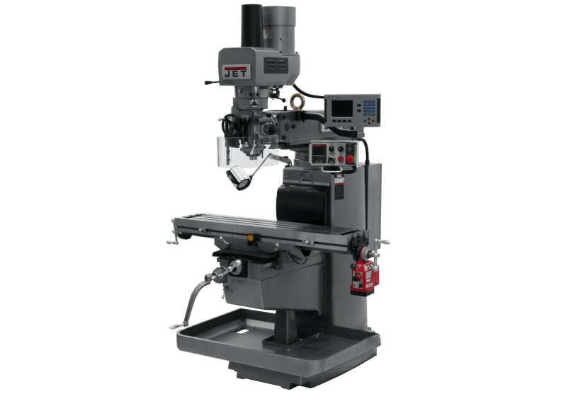JTM-1050EVS2/230 Mill With 3-Axis Acu-Rite 203DRO (Quill) With X-Axis Powerfeed and Air Powered Draw Bar