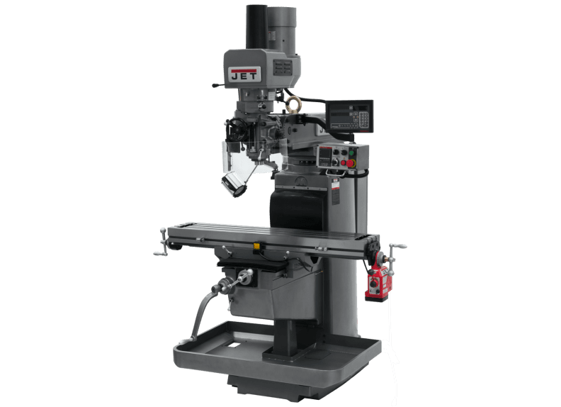 JTM-1050EVS2/230 Mill With 3-Axis Newall DP700 DRO (Quill) With X-Axis Powerfeed and Air Powered Draw Bar