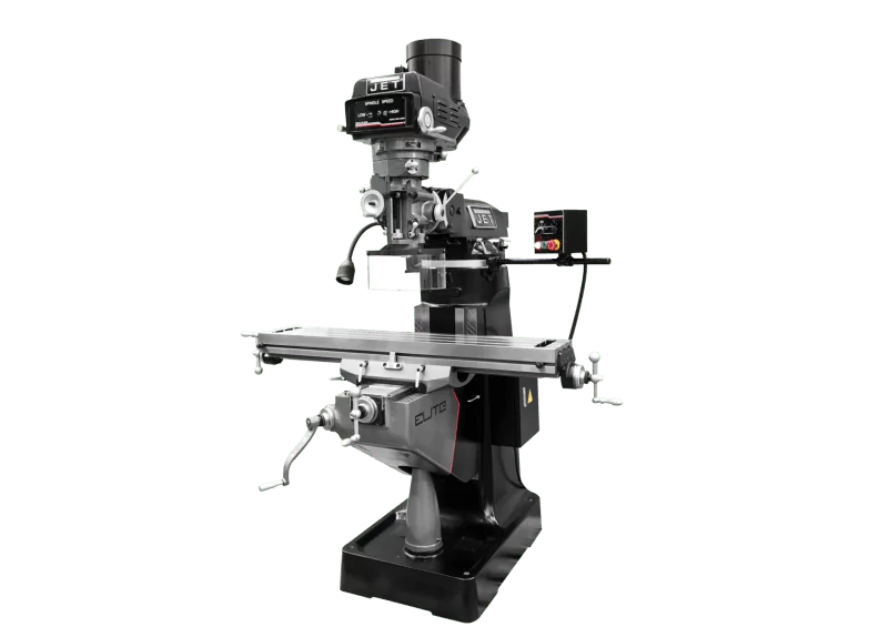 ETM-949 Mill with 2-Axis Newall DP700 DRO and X-Axis JET Powerfeed and USA Made Air Draw Bar