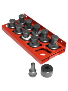 10 Piece Round Punch & Die Set with Punch & Die Tray
